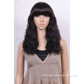 Medium long Black Fluffy Wavy Full wig Hair HS06